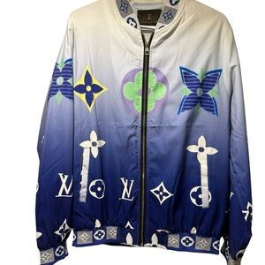 Louis Vuitton White Jacket with Blue Monogram Accents